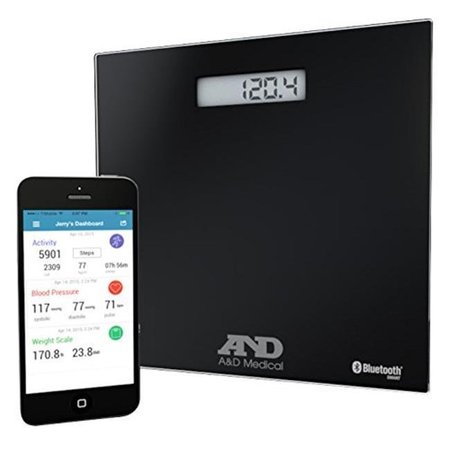 A&D A&D UC352BLE Medical Deluxe Connected Weight Scale - Black UC352BLE